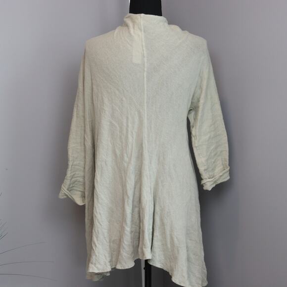 Re.Set Cotton Crinkle Open Front Cardigan Size 46 XL Italy Lightweight Drape - Picture 2 of 6